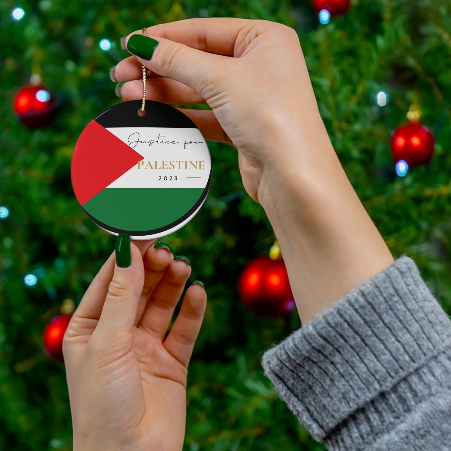 Justice for Palestine | Gift Ceramic Ornament | 2 Shapes