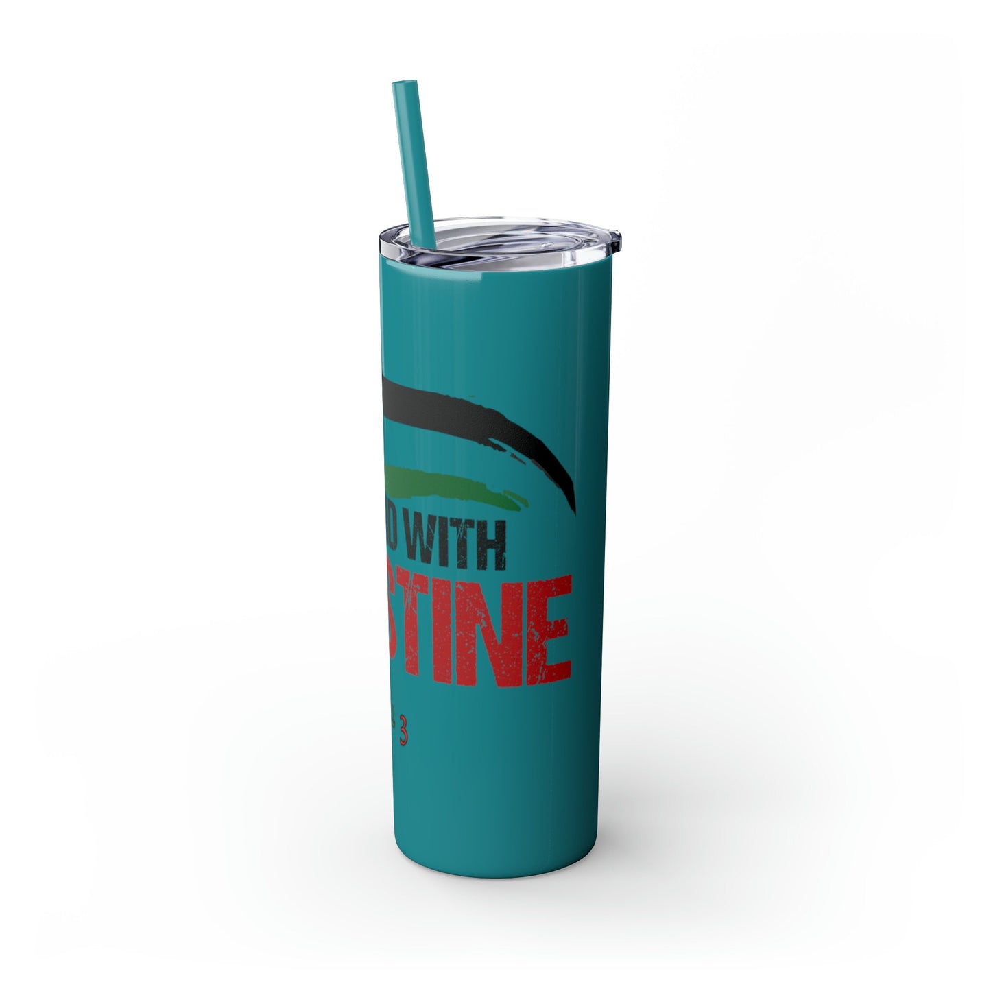 We Stand with Palestine Skinny Tumbler with Straw, 20oz