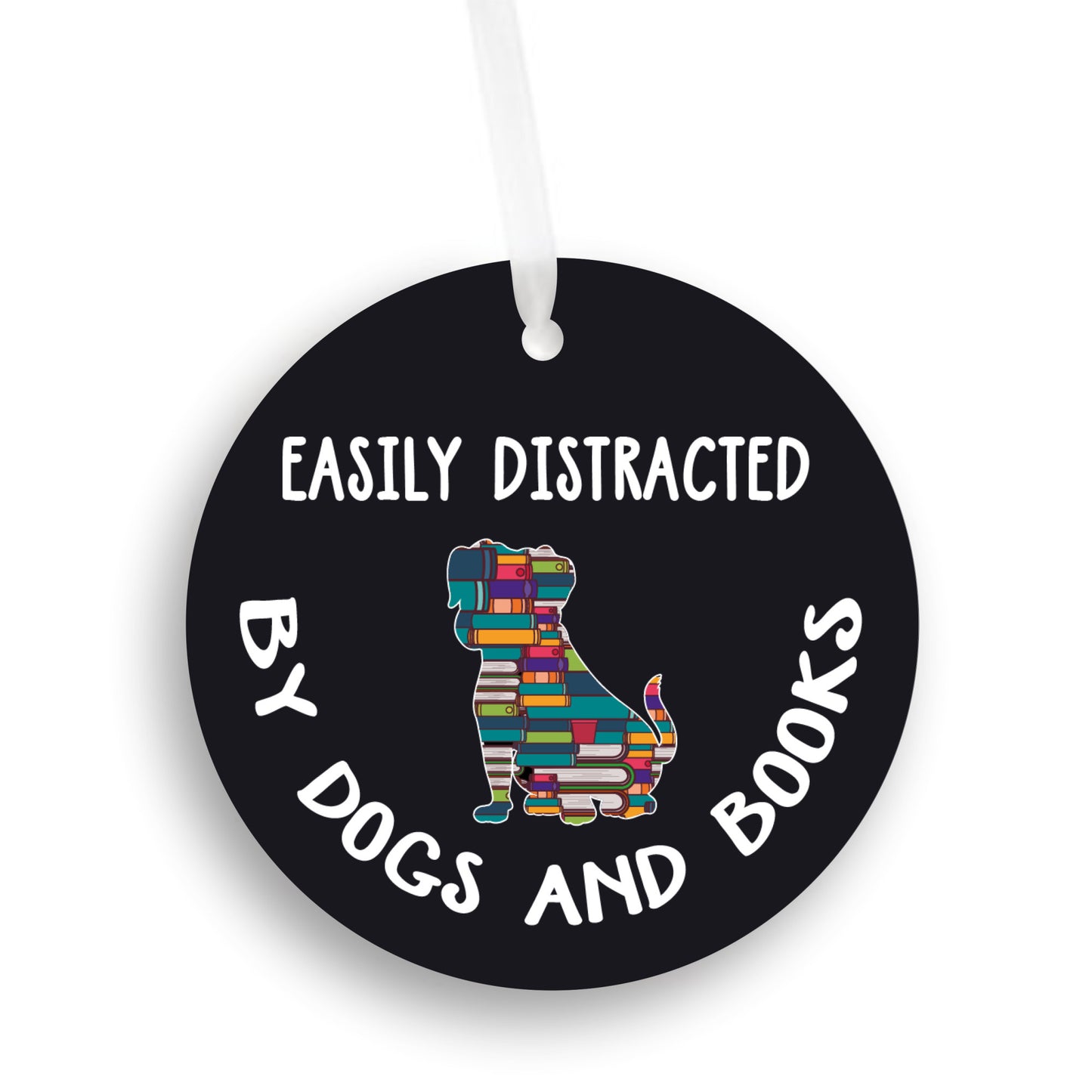 Easily Distracted by Books and Dogs Car Ornament Gift That Makes for the Perfect Present All Year Round