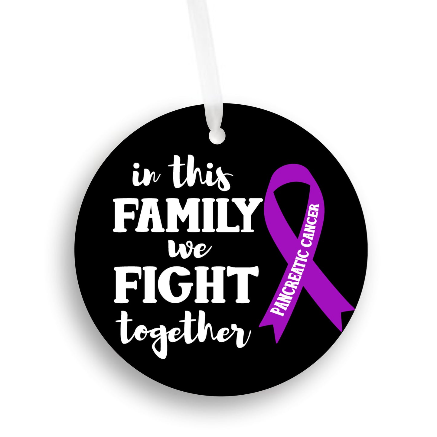 In This Family We Fight Pancreatic Cancer Together | Pancreatic Cancer Awareness Car Ornament Gift