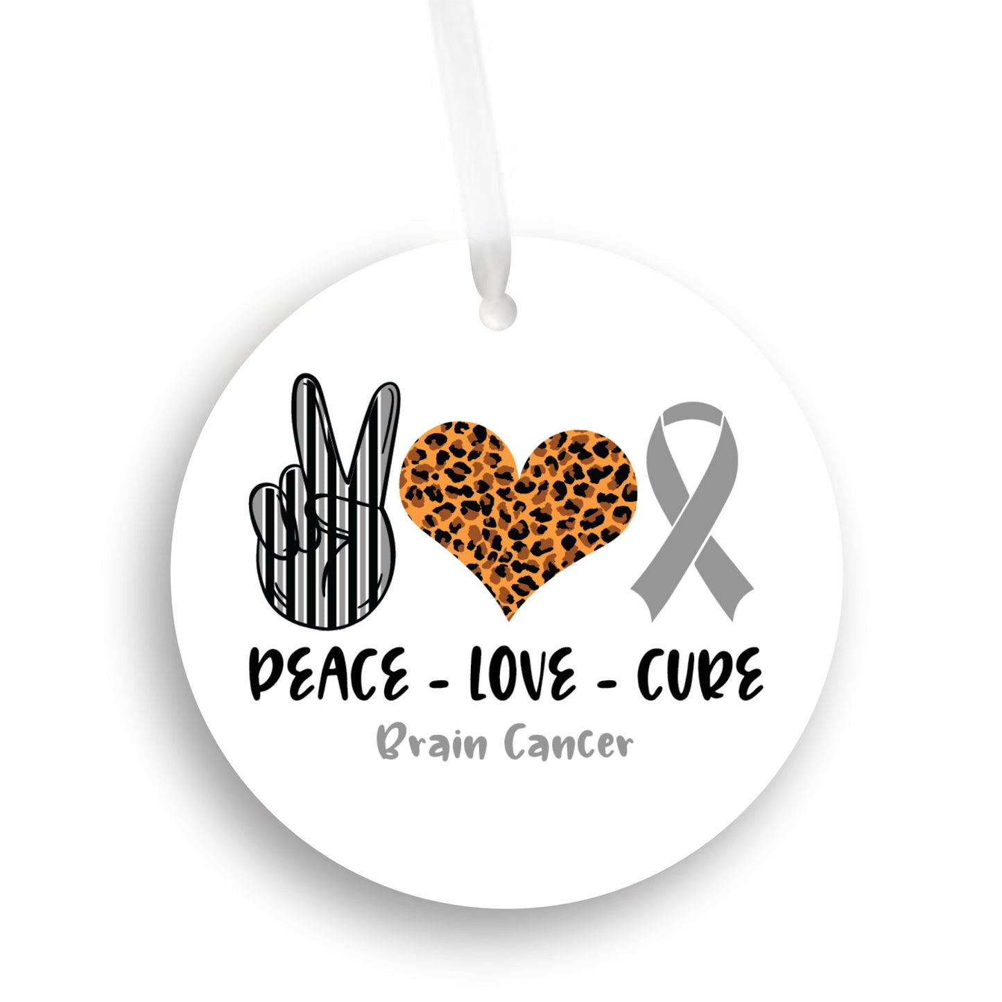 Brain Cancer Awareness Car Ornament Gift