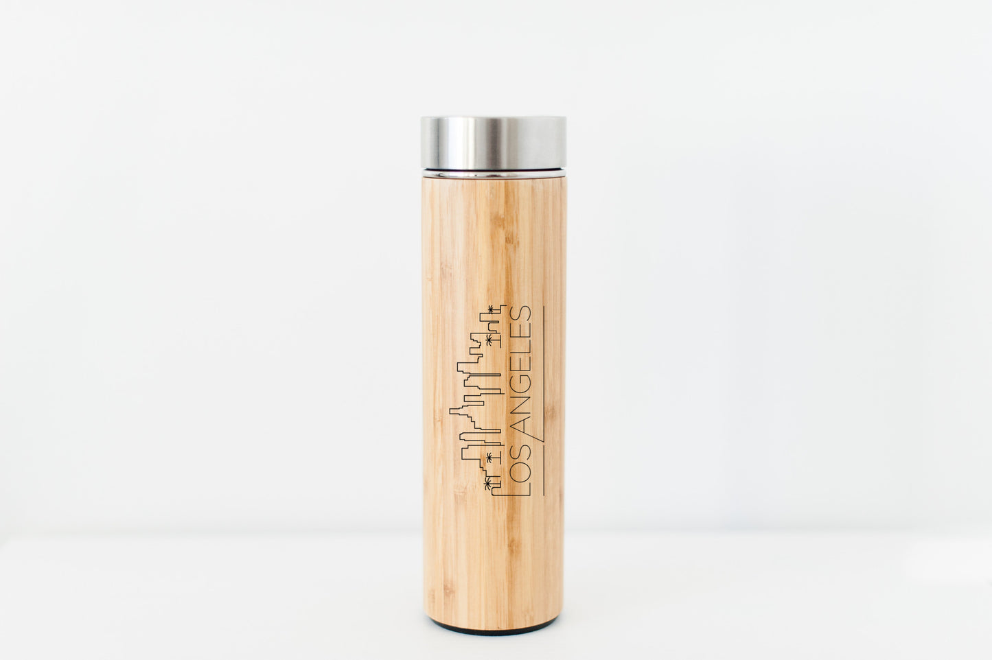 Los Angeles USA Skyline Eco-Friendly Bamboo Water Bottle or Hot Beverage Tumbler