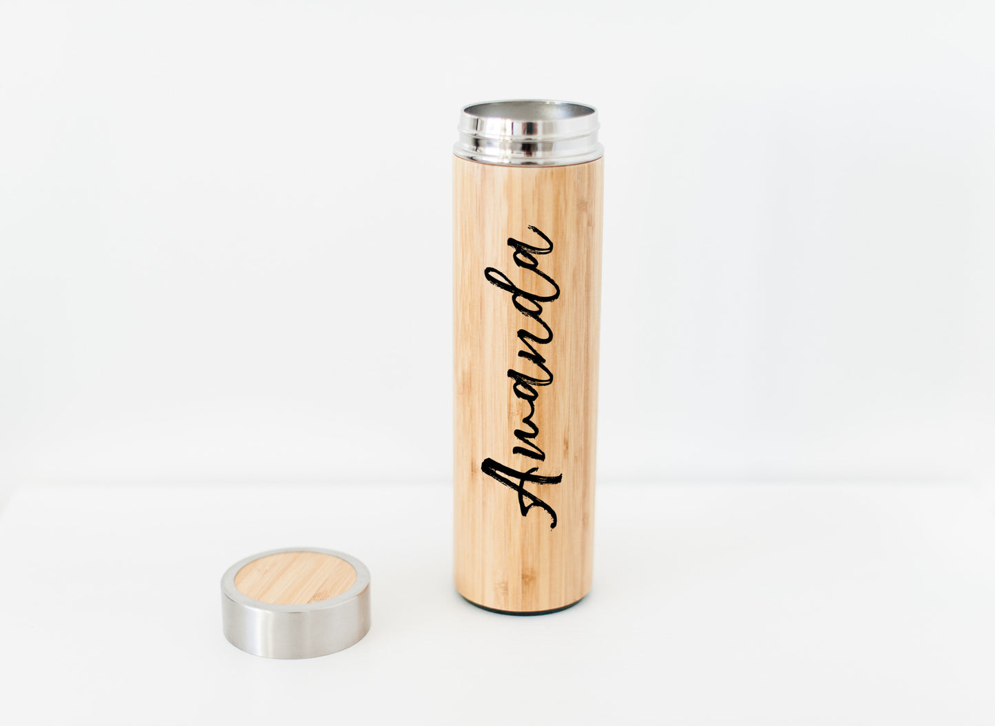 Name Eco-Friendly Bamboo Water Bottle | Hot Beverage Tumbler