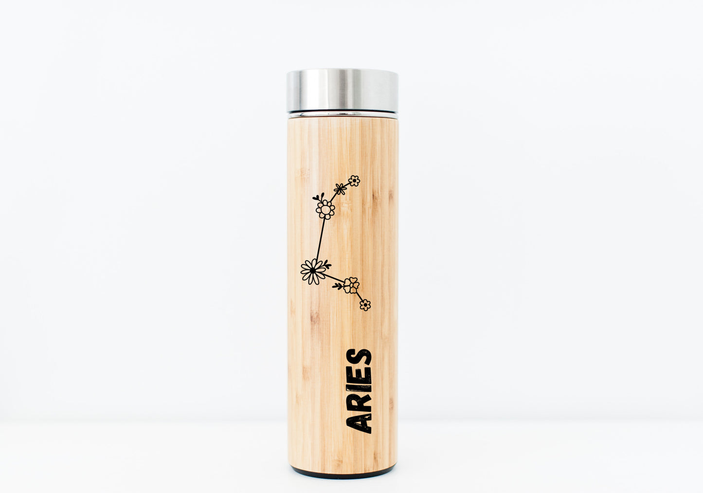 Bamboo Water Bottle Aries Zodiac Sign