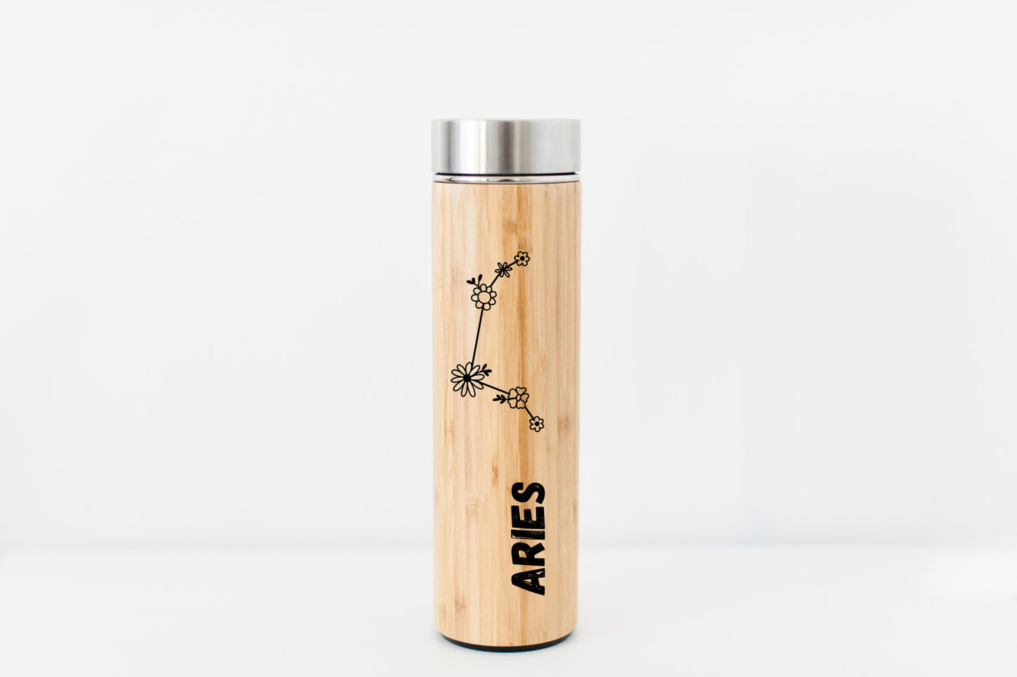 Bamboo Water Bottle Aries Zodiac Sign