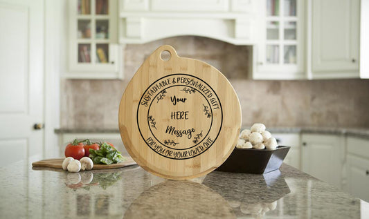 PERSONALIZE THIS CHEESE BOARD WITH YOUR OWN MESSAGE | ENGRAVED ON BEAUTIFUL BAMBOO WOOD | ATTRACTIVE ACCENT PIECE FOR YOUR NEXT BRUNCH EVENT | THE PERFECT HOUSEWARMING GIFT | OR WEDDING PRESENT | MADE IN USA