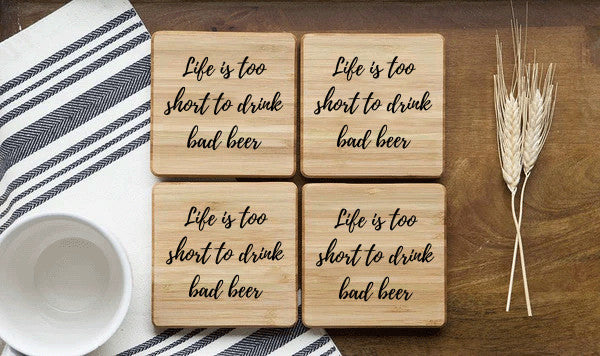 Bad Beer Bamboo Coasters