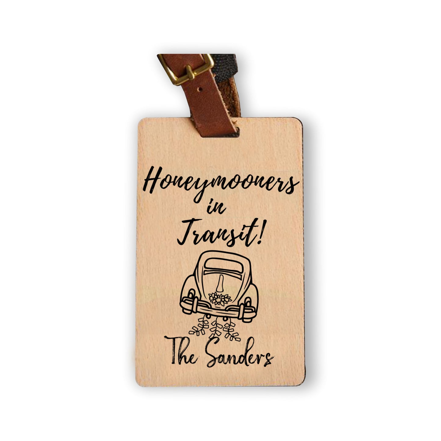 The Sanders, Honeymooners in Transit Personalized Name Luggage Tag