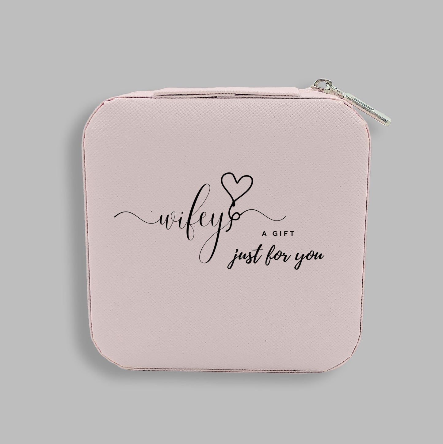 Wifey Gift | Pink Jewelry Box | Wife Birthday Gift | Anniversary Gift for Her | Pink Minimalist Gift